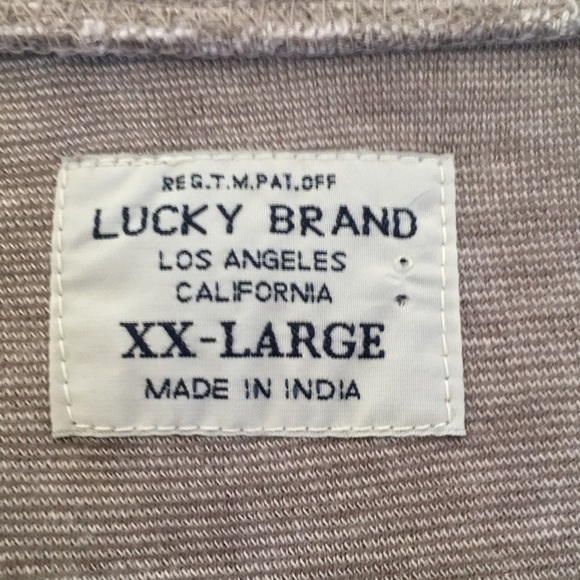 Lucky Brand long sleeve gray stripe henley - Picture 5 of 8